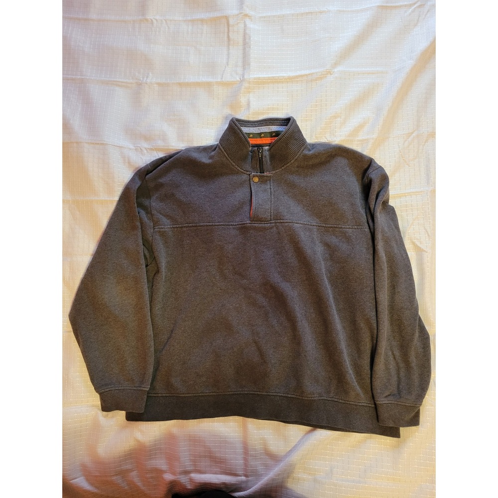 Orvis Mens XXL Charcoal Gray Quarter Zip Fleece Pullover Sweatshirt 2X77 F/20
